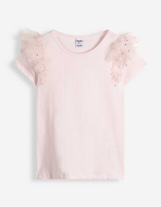 Shirt - Paillettenbesatz - Rosa