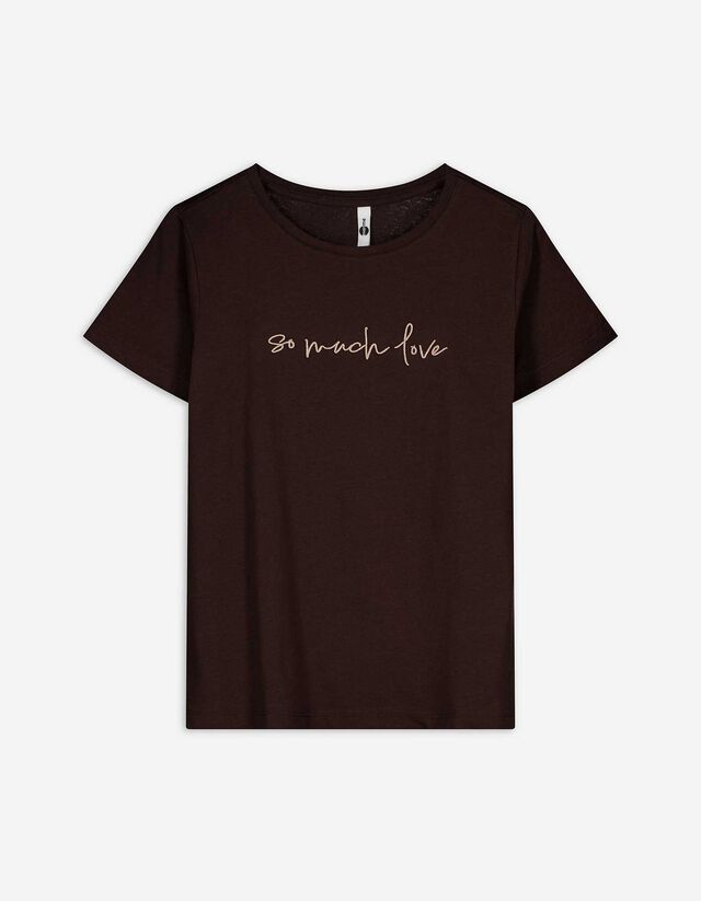 T-Shirt - Stickereien - dunkelbraun