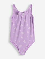 Maillot de bain - N&oelig;ud appliqu&eacute; - Lilas