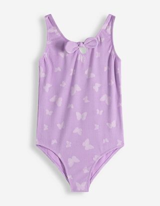 Maillot de bain - N&oelig;ud appliqu&eacute; - Lilas