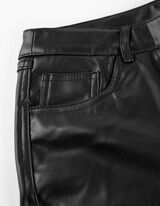 Kelnės - Dirbtinė oda - juodas