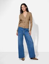 Strickjacke - Aufgesetze Taschen - hellbraun