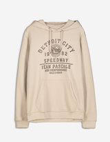 Hoodie - Vooropdruk - beige