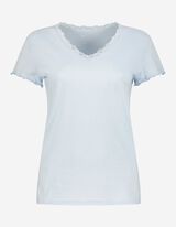 Damen Pyjama-Oberteil - Spitzenbesatz  