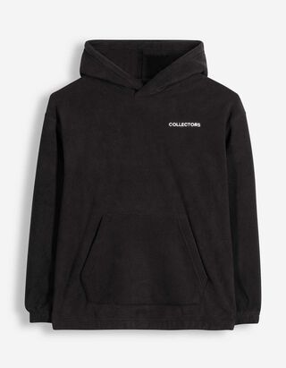 Fl&iacute;sov&yacute; pulovr - Nadměrn&yacute; střih Oversized Fit - Čern&aacute;