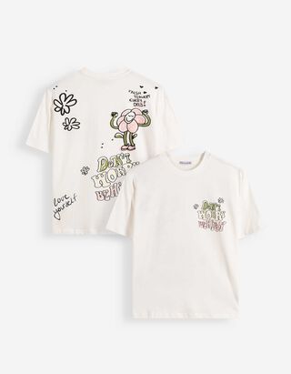 T-Shirt - Print - Wei&szlig;