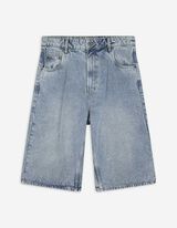 Dž&iacute;nov&eacute; &scaron;ortky - Plandav&yacute; střih Baggy Fit - svetle  modra