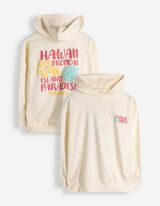Hoodie - R&uuml;ckenprint - wei&szlig;