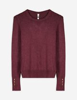 Strickpullover - Zierknöpfe - dunkellila