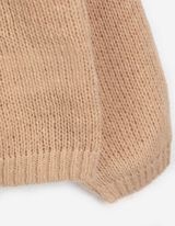 Strickpullover - V-Ausschnitt - beige
