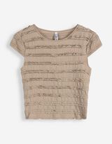 T-shirt de court - raccourci - beige