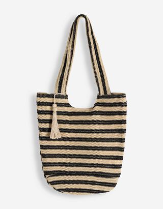 Beuteltasche - Stroh - Schwarz