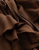 Bluse - Volants - braun