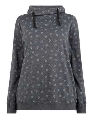 Damen Sweatshirt mit Feder-Print