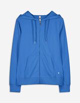 Sweatvest - Capuchon met tunnelkoord - blauw