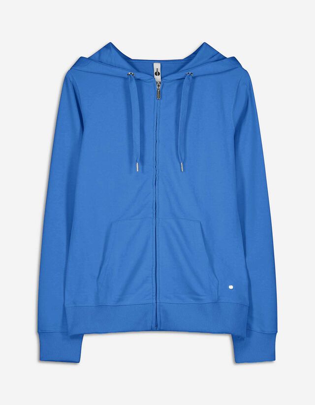 Sweatvest - Capuchon met tunnelkoord - blauw