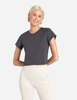Maglia cropped - Morbido al tatto - grigio scuro