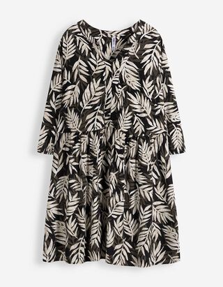 Kleid - Allover-Muster - Schwarz