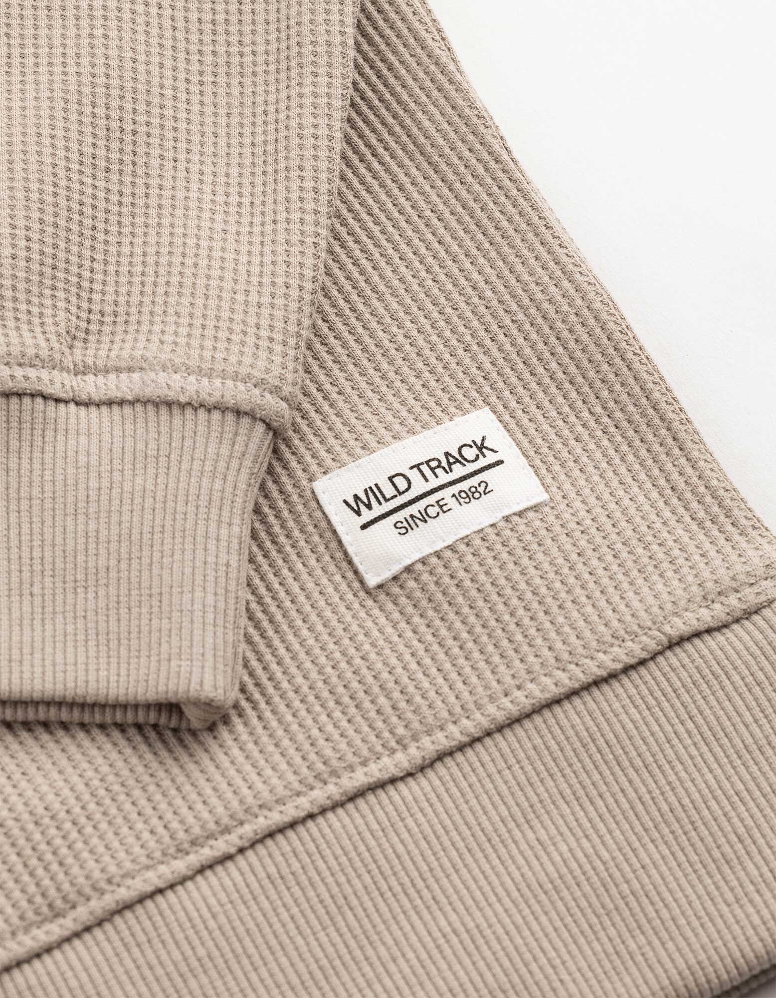 Sweatshirt - Waffelstruktur - Beige