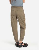 Kelnės su kišenėmis - Medvilnės mišinys - tamsiai zalias