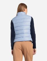 Dygsniuota liemenė - Stati apykaklė - sviesiai melynas