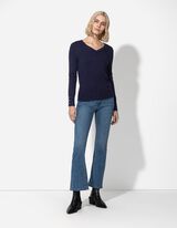 Pullover - Zierknöpfe - dunkelblau