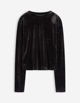 Hosszú ujjú felső - Kivágások - fekete