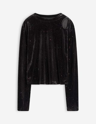 Hosszú ujjú felső - Kivágások - fekete