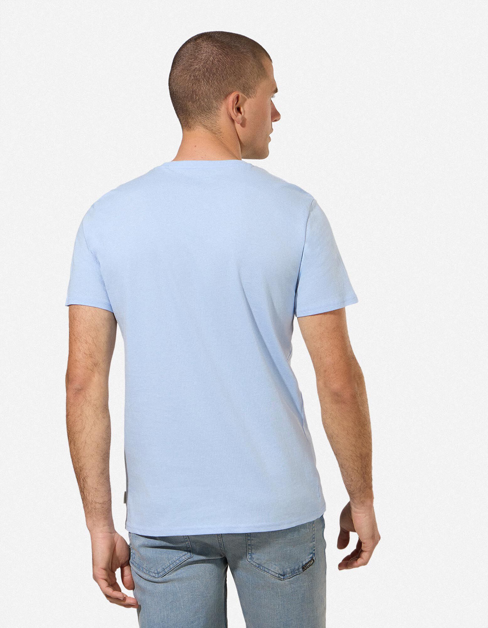 T-Shirt - einfarbig - Hellblau