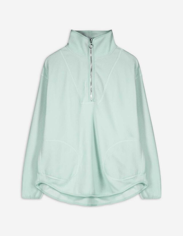 Pullover in pile - Oversized Fit - verde