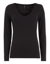 Damen Longsleeve mit Schn&uuml;rung
