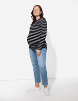 Zwangerschapsshirt - Strepen - zwart