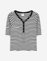 Langarmshirt - Allover-Muster - weiß