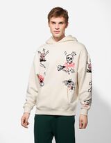 Sweatshirt - Allover-Print - wei&szlig;