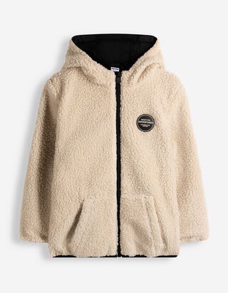 Jacke - Teddyfell - Beige