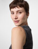 Top sans manches - Mockneck - Gris foncé