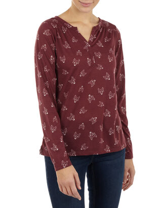 Damen Longsleeve mit Motiv-Prints