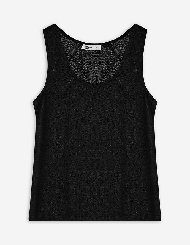 Gebreide top - Viscosemix - zwart