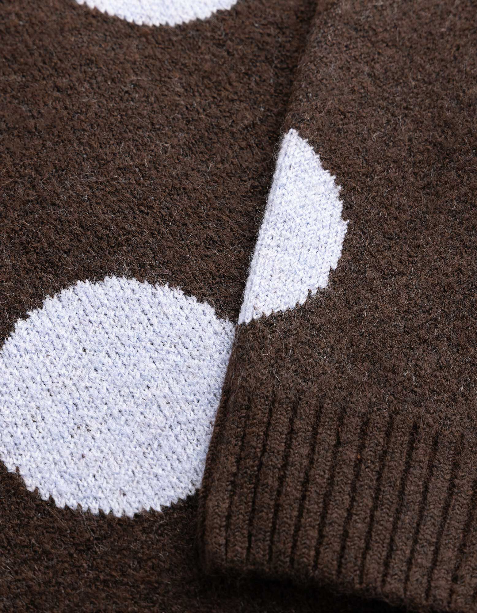 Pullover - Polka Dots - Dunkelbraun