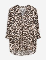 Bluse - Allover-Muster - hellbraun