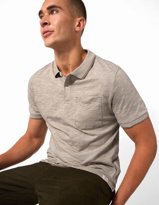 T-Shirt - Polokragen - Taupe
