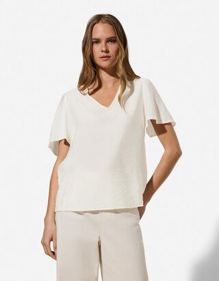 Blusenshirt - einfarbig - wei&szlig;