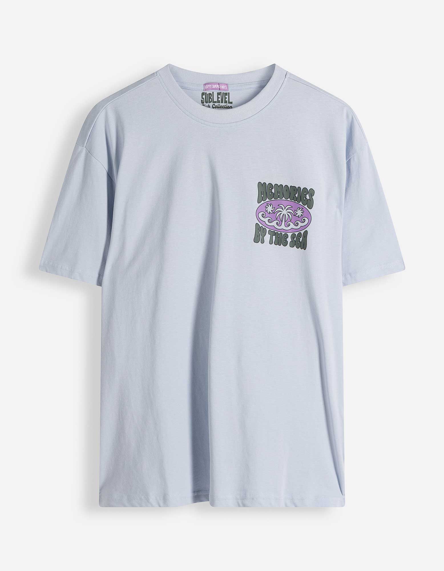 T-Shirt - R&uuml;ckenprint - hellblau