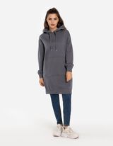 Haljina - Kapuljača s vezicom - tamno siva