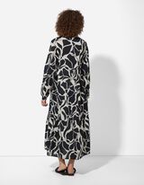 Kleid in A-Linie - Allover-Muster - schwarz