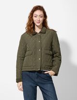 Jachetă matlasată - Cordon tiv - Verde inchis