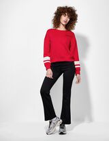 Sweatshirt - Kontrasteins&auml;tze - rot