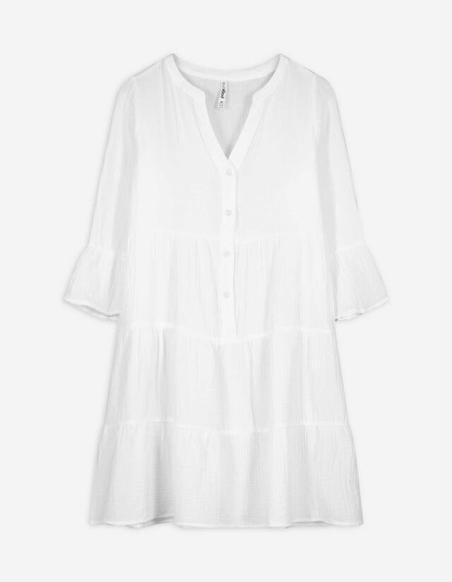 Kleid - einfarbig - weiß