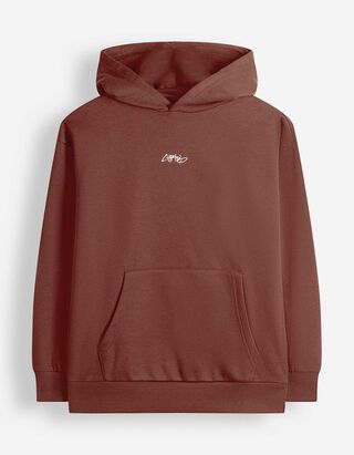 Mikina s kapuc&iacute; - Nadměrn&yacute; střih Oversized Fit - Tmavě červen&aacute;