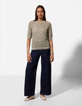 Pulovr - K&aacute;rovan&yacute; vzor - tmave zelena